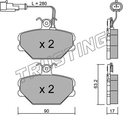 Trusting 061.2 - Brake Pad Set, disc brake autospares.lv