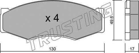 Trusting 068.0 - Brake Pad Set, disc brake autospares.lv