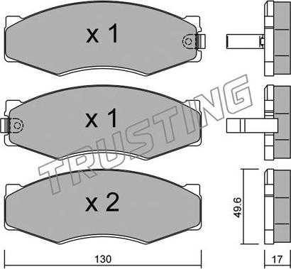 Trusting 068.1 - Brake Pad Set, disc brake autospares.lv