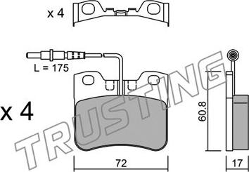 Trusting 062.0 - Brake Pad Set, disc brake autospares.lv