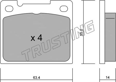 Trusting 004.0 - Brake Pad Set, disc brake autospares.lv