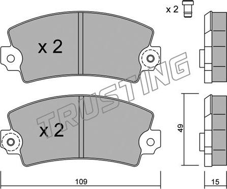 Trusting 005.0 - Brake Pad Set, disc brake autospares.lv