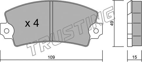 Trusting 005.2 - Brake Pad Set, disc brake autospares.lv