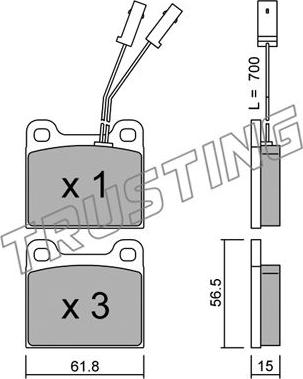 Trusting 003.1 - Brake Pad Set, disc brake autospares.lv