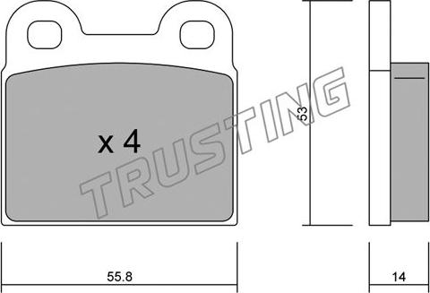 Trusting 002.0 - Brake Pad Set, disc brake autospares.lv