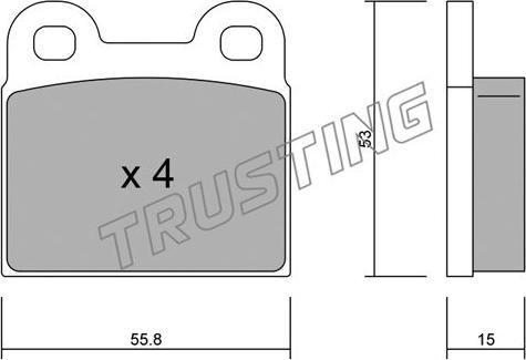 Trusting 002.1 - Brake Pad Set, disc brake autospares.lv