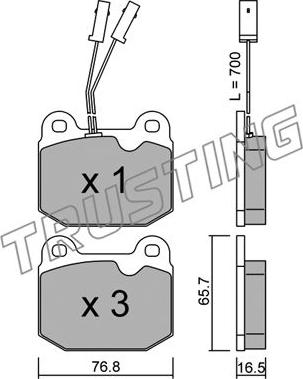 Trusting 015.0 - Brake Pad Set, disc brake autospares.lv