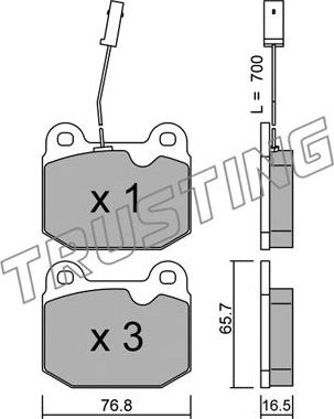 Trusting 015.2 - Brake Pad Set, disc brake autospares.lv