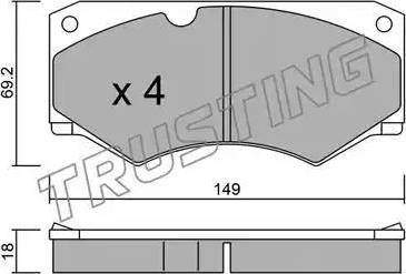 Trusting 016.4 - Brake Pad Set, disc brake autospares.lv