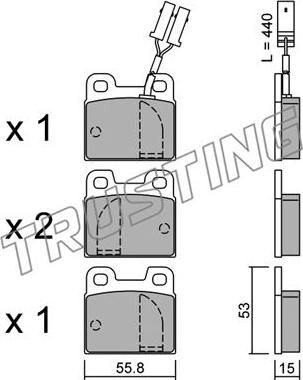 Trusting 010.1 - Brake Pad Set, disc brake autospares.lv