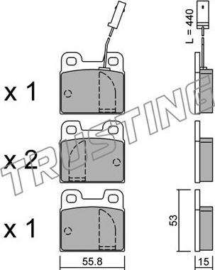 Trusting 010.2 - Brake Pad Set, disc brake autospares.lv