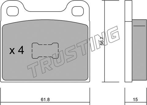 Trusting 011.0 - Brake Pad Set, disc brake autospares.lv