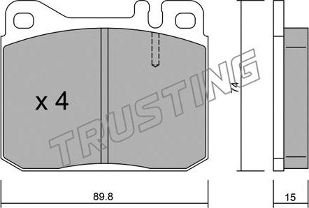 Trusting 013.0 - Brake Pad Set, disc brake autospares.lv