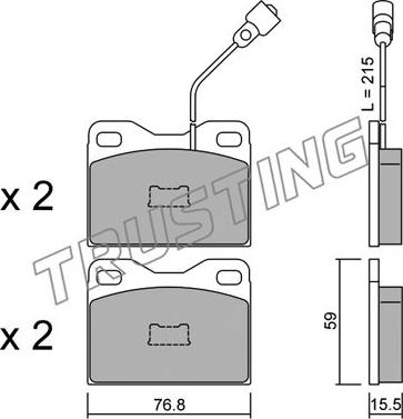 Trusting 017.4 - Brake Pad Set, disc brake autospares.lv