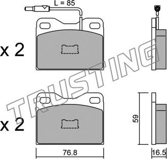 Trusting 017.5 - Brake Pad Set, disc brake autospares.lv