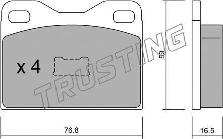 Trusting 017.1 - Brake Pad Set, disc brake autospares.lv