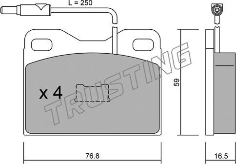 Trusting 017.3 - Brake Pad Set, disc brake autospares.lv