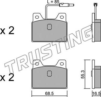 Trusting 086.0 - Brake Pad Set, disc brake autospares.lv