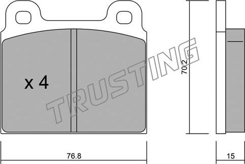 Trusting 080.1 - Brake Pad Set, disc brake autospares.lv