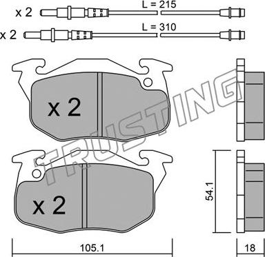 Trusting 039.4 - Brake Pad Set, disc brake autospares.lv