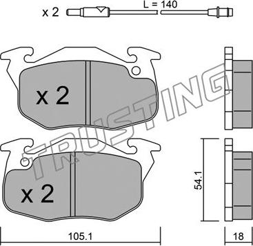 Trusting 039.2 - Brake Pad Set, disc brake autospares.lv