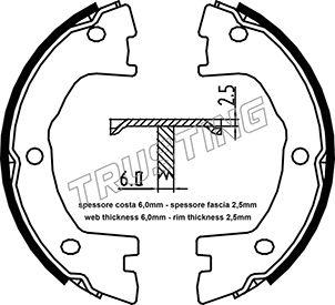 Trusting 034.120 - Brake Shoe Set, parking brake autospares.lv