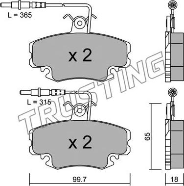 Trusting 034.1 - Brake Pad Set, disc brake autospares.lv