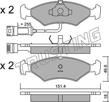 Trusting 031.1 - Brake Pad Set, disc brake autospares.lv