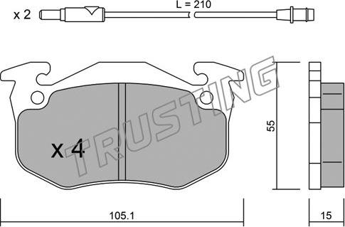 Trusting 038.2 - Brake Pad Set, disc brake autospares.lv