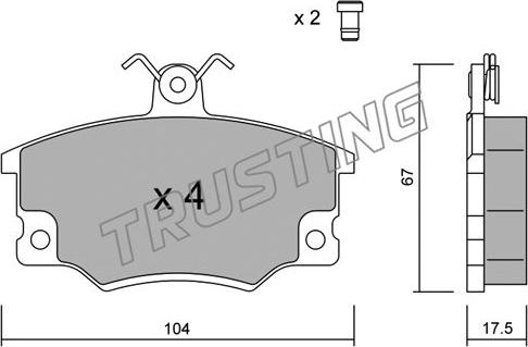 Trusting 032.1 - Brake Pad Set, disc brake autospares.lv