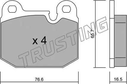 Trusting 029.0 - Brake Pad Set, disc brake autospares.lv