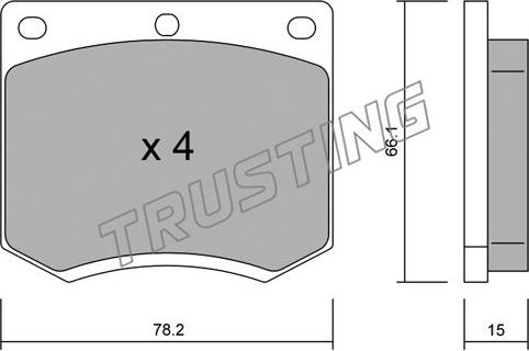 Trusting 025.0 - Brake Pad Set, disc brake autospares.lv