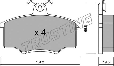 Trusting 026.0 - Brake Pad Set, disc brake autospares.lv