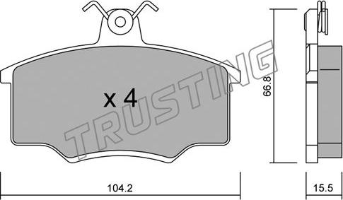 Trusting 026.1 - Brake Pad Set, disc brake autospares.lv