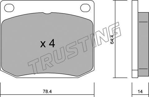 Trusting 020.1 - Brake Pad Set, disc brake autospares.lv