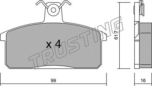 Trusting 028.0 - Brake Pad Set, disc brake autospares.lv