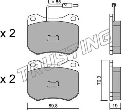 Trusting 023.0 - Brake Pad Set, disc brake autospares.lv