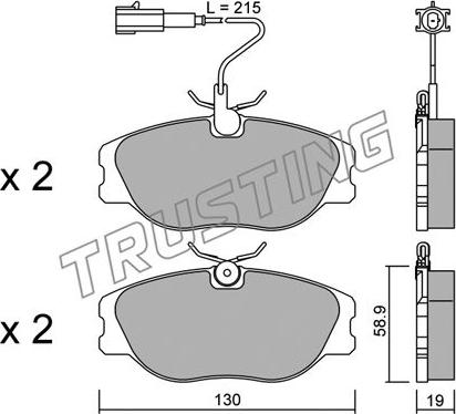 Trusting 074.1 - Brake Pad Set, disc brake autospares.lv