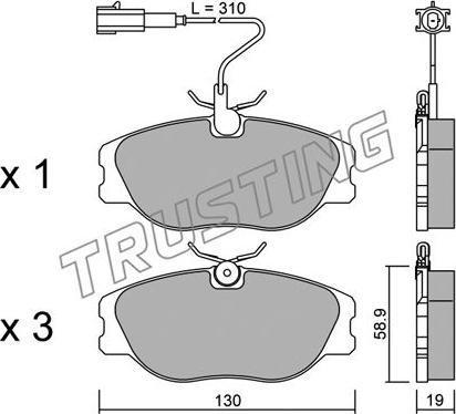 Trusting 074.2 - Brake Pad Set, disc brake autospares.lv