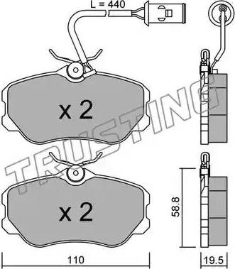 Trusting 076.1 - Brake Pad Set, disc brake autospares.lv