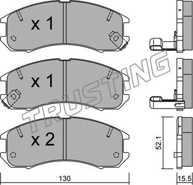 Trusting 070.0 - Brake Pad Set, disc brake autospares.lv