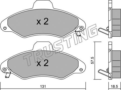 Trusting 073.1 - Brake Pad Set, disc brake autospares.lv