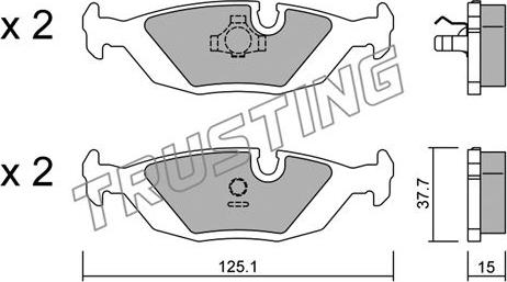 Trusting 072.0 - Brake Pad Set, disc brake autospares.lv