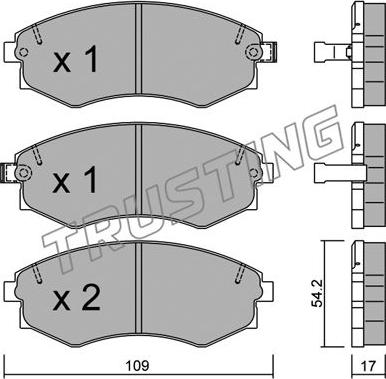 Trusting 195.1 - Brake Pad Set, disc brake autospares.lv