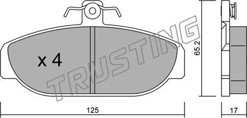 Trusting 190.0 - Brake Pad Set, disc brake autospares.lv