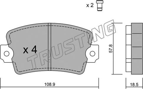 Trusting 193.0 - Brake Pad Set, disc brake autospares.lv