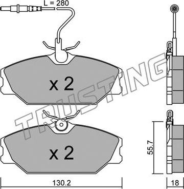 Trusting 144.0 - Brake Pad Set, disc brake autospares.lv