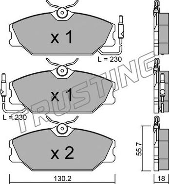 Trusting 144.1 - Brake Pad Set, disc brake autospares.lv