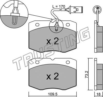 Trusting 141.0 - Brake Pad Set, disc brake autospares.lv