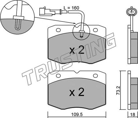 Trusting 141.1 - Brake Pad Set, disc brake autospares.lv